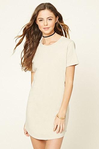 Forever21 Women's  Beige Classic T-shirt Dress