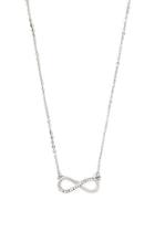 Forever21 Silver & Clear Rhinestone Infinity Necklace