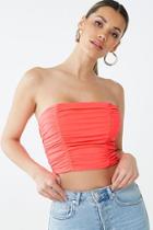 Forever21 Neon Ruched Cropped Tube Top