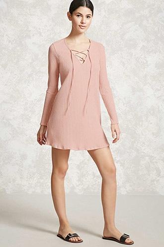 Forever21 Ribbed Lace-up Dress