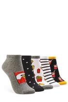 Forever21 Fast Food Graphic Ankle Socks - 5 Pack
