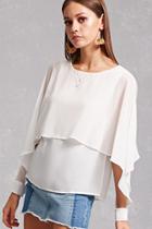 Forever21 Chiffon Cape-sleeve Top