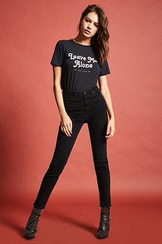Forever21 Slash-bottom Mom Jeans