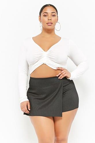 Forever21 Plus Size Pinstriped Skort