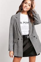 Forever21 Oversized Double-breasted Houndstooth Blazer