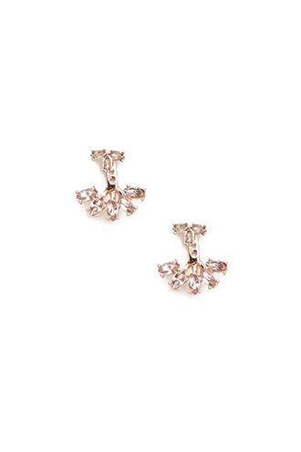 Forever21 Rose Gold & Blush Rhinestone Ear Jacket