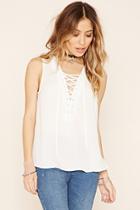 Forever21 Women's  Lace-up Grommet Top