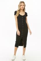 Forever21 Ribbed Button-front Midi Dress