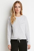 Forever21 Women's  Diamond-patterned Matelasse Pullover (light Grey)