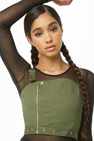 Forever21 Asymmetrical Cropped Buckle-strap Cami