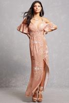 Forever21 Floral Print Open-shoulder Dress