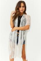 Forever21 Crochet Lace Longline Swim Cover-up