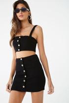 Forever21 Ribbed Button-front Mini Skirt