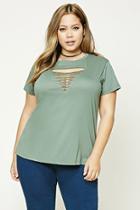 Forever21 Plus Size Slashed Front Tee