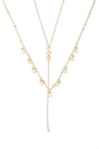 Forever21 Layered Charm Drop Chain Necklace