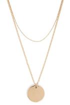 Forever21 Disc Pendant Layered Necklace