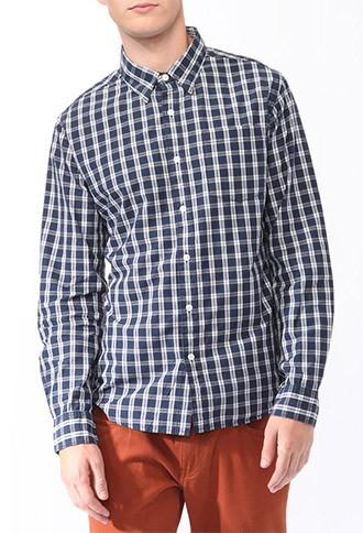 21 Men Long Sleeve Plaid Shirt