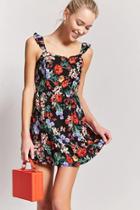 Forever21 Floral Ruffle Sleeve Dress