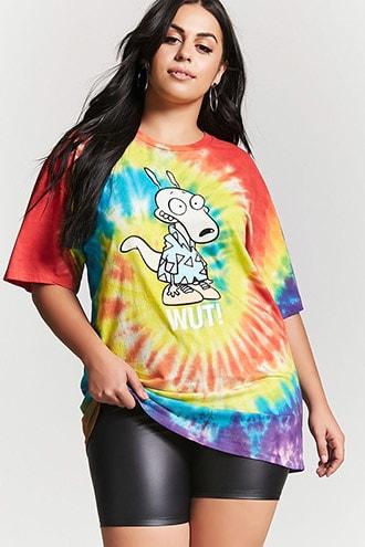 Forever21 Plus Size Rocko Tie-dye Tee