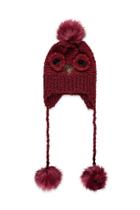 Forever21 Women's  Burgundy Sequin Owl Trapper Hat