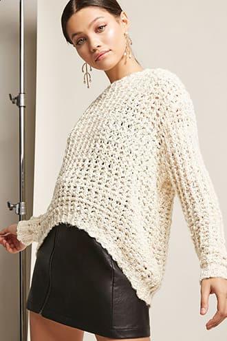 Forever21 Sheer Open-knit Top