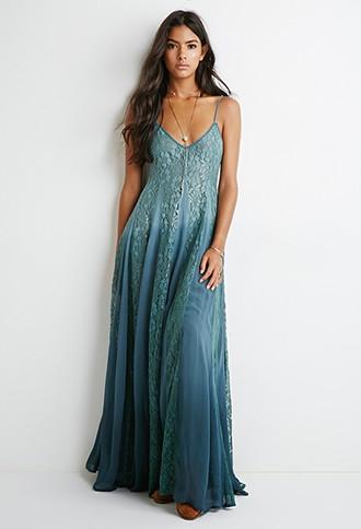 Forever21 Lace-paneled Maxi Dress