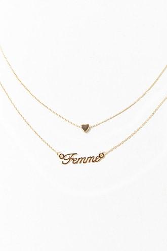 Forever21 Layered Femme Pendant Necklace