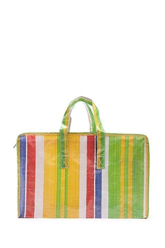 Forever21 Woven Multicolor Striped Eco Tote
