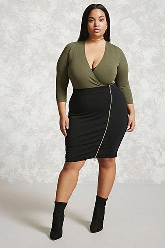 Forever21 Plus Size Zipper Pencil Skirt
