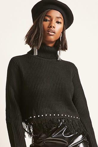Forever21 Fringe Sweater-knit Top