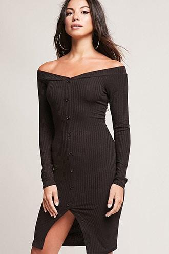 Forever21 Ribbed Button-down Dress