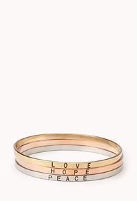 Forever21 Peace, Love & Hope Bangle Set