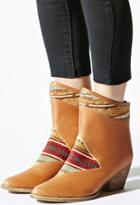 Forever21 Tan Sbicca Southwestern-paneled Boots