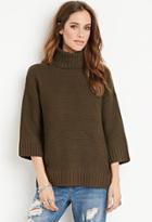 Forever21 Women's  Textured Turtleneck Sweater (olive)