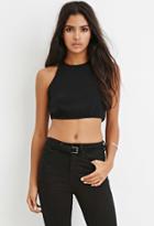 Forever21 Women's  Black Crisscross-back Cropped Cami