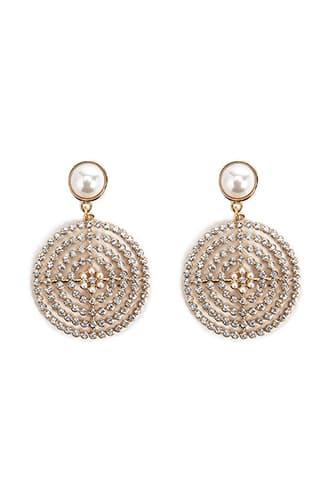 Forever21 Faux Pearl & Rhinestone Drop Earrings