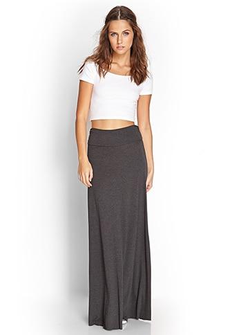 Forever21 Ruched Side Maxi Skirt