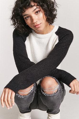 Forever21 Fuzzy Knit Raglan Sweater