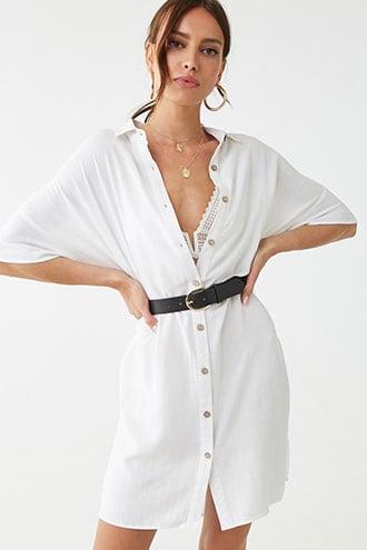 Forever21 Linen-blend Shirt Dress