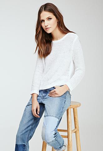 Forever21 Loose-knit Sweater White Small