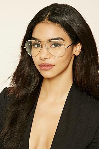 Forever21 Gold & Clear Reader Aviator Glasses