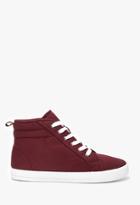 Forever21 Women's  Faux Shearling High Tops (wine)