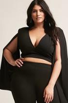 Forever21 Plus Size Plunging Cape-sleeve Top