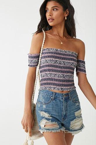 Forever21 R By Raga Smocked Crop Top
