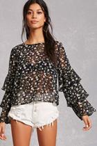 Forever21 Semi-sheer Floral Top