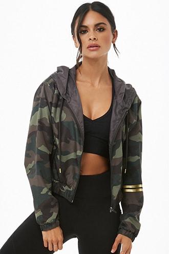 Forever21 Active Camo Print Windbreaker