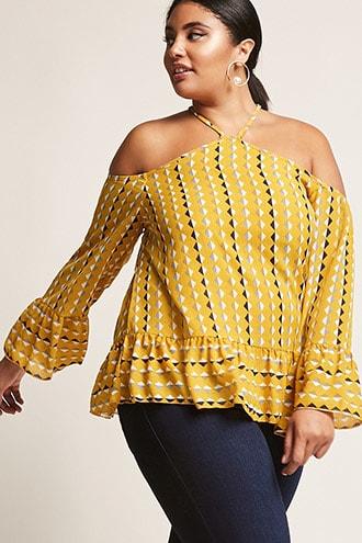 Forever21 Plus Size Open-shoulder Halter Top