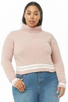 Forever21 Plus Size Chenille Varsity Turtleneck Sweater