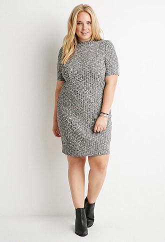 Forever21 Plus Mock Neck Ribbed Dress