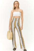 Forever21 High-rise Striped Suspender Pants